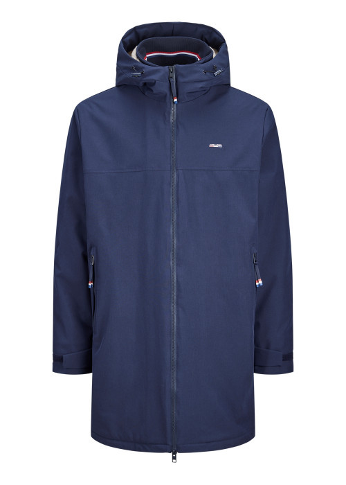 Parka marine unie avec une coupe droite et un...