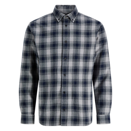 Chemise en coton marine unie avec une coupe...