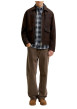 Thumbnail Chemise en coton marine unie avec une coupe droite et un col boutonné - Image 3