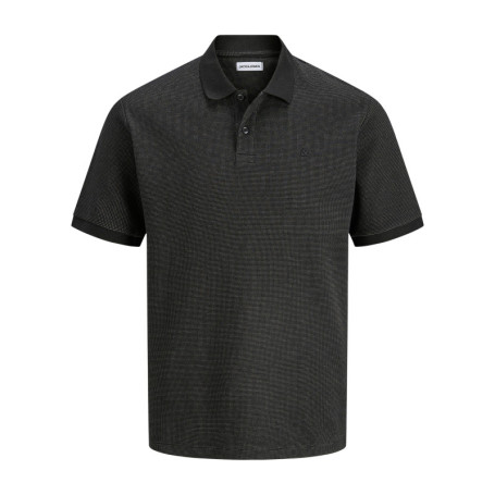 Polo en coton mélangé noir uni avec une coupe...