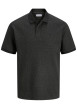 Thumbnail Polo en coton mélangé noir uni avec une coupe droite et un col boutonné