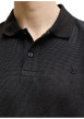 Thumbnail Polo en coton mélangé noir uni avec une coupe droite et un col boutonné - Image 4