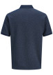 Thumbnail Polo en coton mélangé marine uni avec une coupe droite et un col boutonné - Image 2
