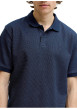 Thumbnail Polo en coton mélangé marine uni avec une coupe droite et un col boutonné - Image 4