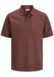 Thumbnail Polo en coton mélangé chocolat uni avec une coupe droite et un col boutonné