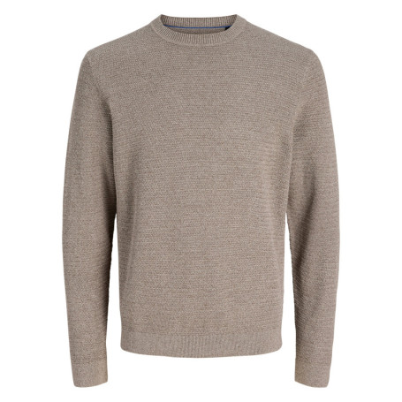 Pull en coton biologique taupe uni avec une...