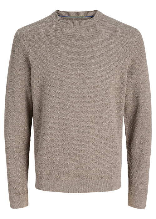 Pull en coton biologique taupe uni avec une...