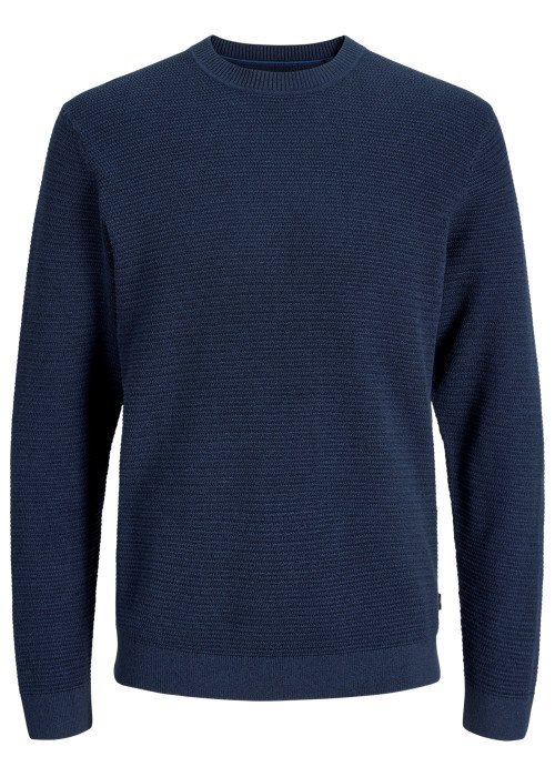 Pull en coton biologique indigo uni avec une...