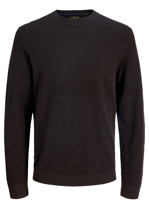Pull en coton biologique chocolat uni avec une coupe droite