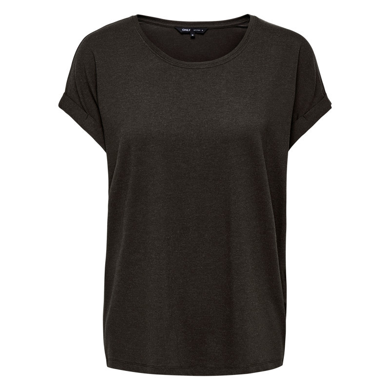 Only - T-shirt Gris Uni Avec Une Coupe Droite Et Des Manches Courtes - Gris Foncé Only - T-shirt Gris Uni Avec Une Coupe Droite Et Des Manches Courtes - Gris Foncé