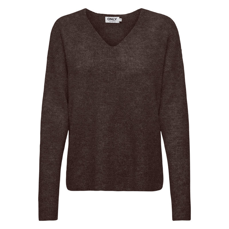 Only - Pull Marron Uni Avec Une Coupe Droite Et Des Manches Longues - Marron Only - Pull Marron Uni Avec Une Coupe Droite Et Des Manches Longues - Marron