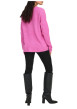 Thumbnail Pull rose uni avec une coupe droite un col V et des manches longues - Image 4