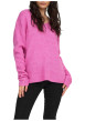 Thumbnail Pull rose uni avec une coupe droite un col V et des manches longues - Image 5