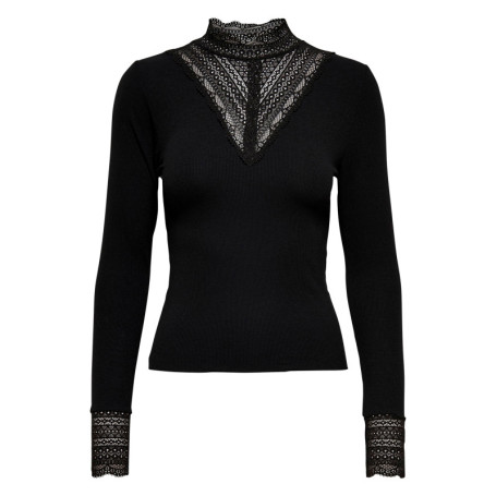 Top noir uni avec une coupe ajustée et de la...