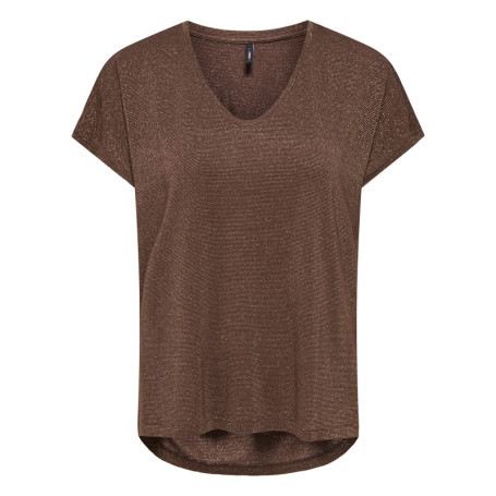 T-shirt marron uni avec une coupe droiteet des...