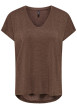 Thumbnail T-shirt marron uni avec une coupe droiteet des manches courtes