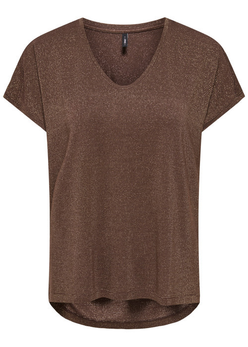 T-shirt marron uni avec une coupe droiteet des...