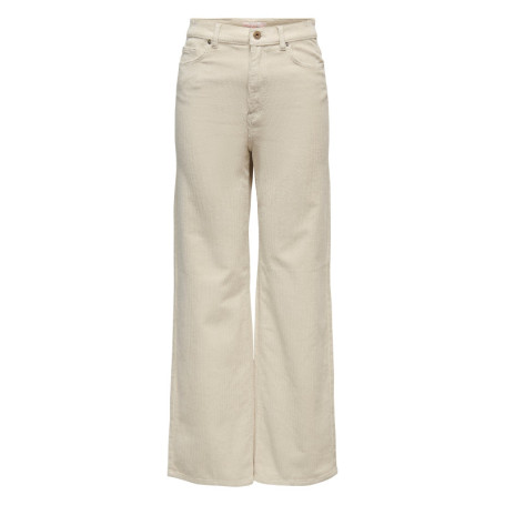 Pantalon 5 poches en coton écru uni avec une...