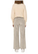Thumbnail Pantalon 5 poches en coton écru uni avec une coupe bootcut et une taille haute - Image 4