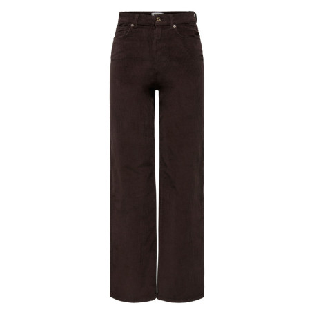 Pantalon 5 poches en coton marron uni avec une...