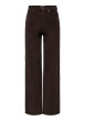 Thumbnail Pantalon 5 poches en coton marron uni avec une coupe bootcut