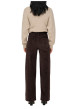 Thumbnail Pantalon 5 poches en coton marron uni avec une coupe bootcut - Image 4