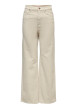 Thumbnail Pantalon 5 poches en coton écru uni avec une coupe bootcut et une taille haute