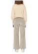 Thumbnail Pantalon 5 poches en coton écru uni avec une coupe bootcut et une taille haute - Image 4