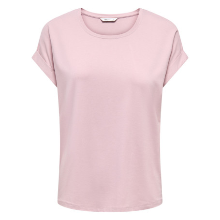 T-shirt rose uni avec une coupe droite et des...