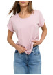 Thumbnail T-shirt rose uni avec une coupe droite et des manches courtes - Image 3