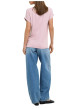 Thumbnail T-shirt rose uni avec une coupe droite et des manches courtes - Image 4