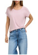 Thumbnail T-shirt rose uni avec une coupe droite et des manches courtes - Image 5