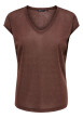 Thumbnail T-shirt marron uni avec une coupe droite des manches courtes