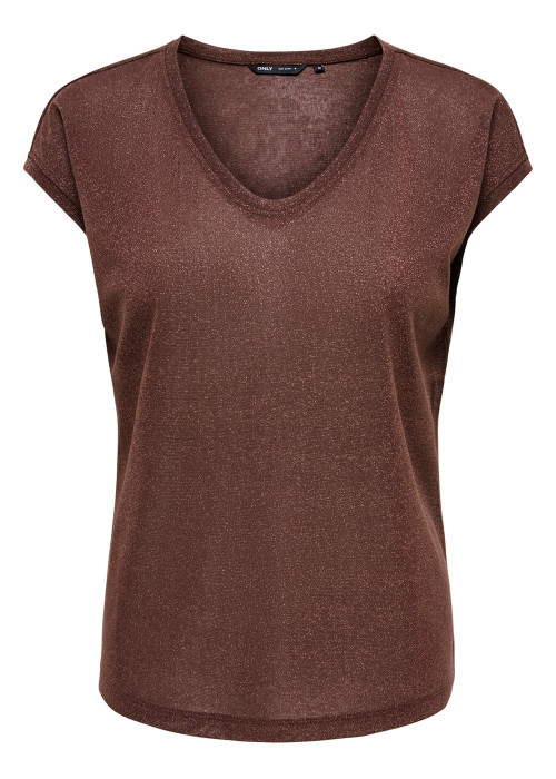 T-shirt marron uni avec une coupe droite des...