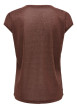 Thumbnail T-shirt marron uni avec une coupe droite des manches courtes - Image 2