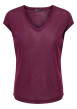 Thumbnail T-shirt bordeaux uni avec une coupe droite des manches courtes