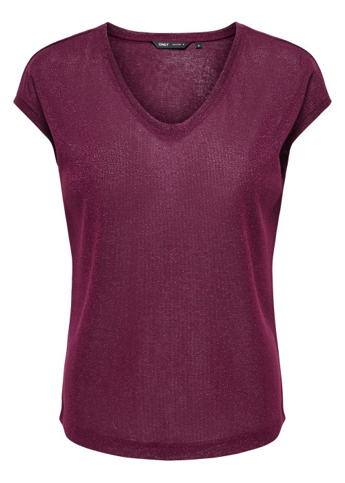 T-shirt bordeaux uni avec une coupe droite des...