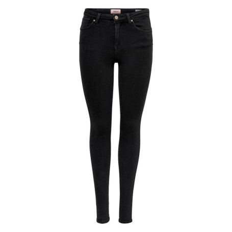 Jean en coton noir uni avec une coupe skinny et...