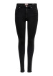 Thumbnail Jean en coton noir uni avec une coupe skinny et un patch à la ceinture