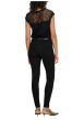 Thumbnail Jean en coton noir uni avec une coupe skinny et un patch à la ceinture - Image 4