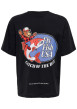 Thumbnail T-shirt en coton biologique noir à imprimé avec une coupe droite et un col rond - Image 2
