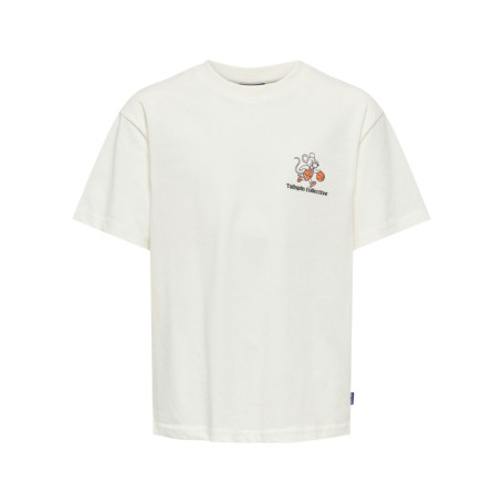 T-shirt en coton biologique blanc à imprimé...