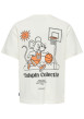 Thumbnail T-shirt en coton biologique blanc à imprimé avec une coupe droite et un col rond - Image 2