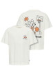 Thumbnail T-shirt en coton biologique blanc à imprimé avec une coupe droite et un col rond - Image 4