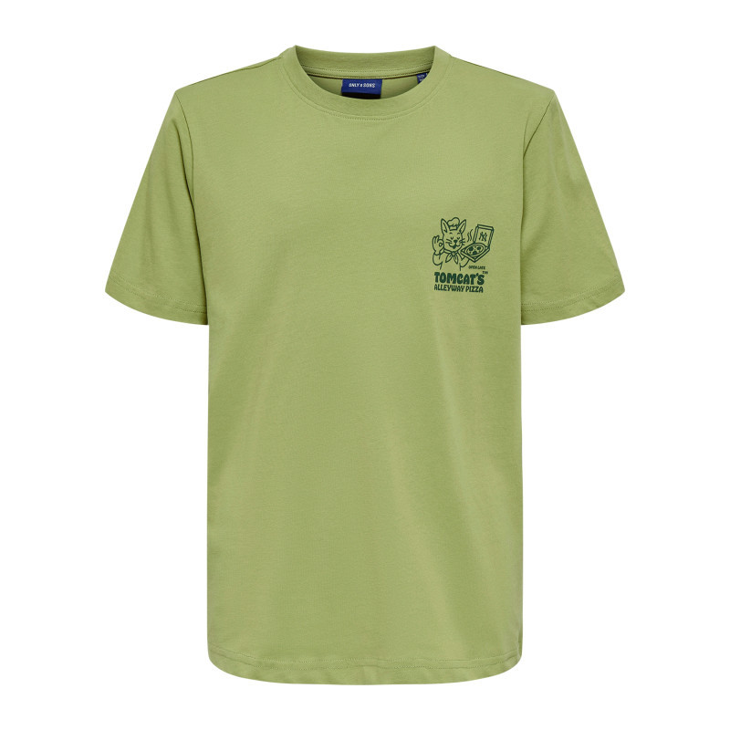 Only&sons - T-shirt En Coton Vert à Imprimé Avec Une Coupe Droite Et Un Col Rond - Vert Only&sons - T-shirt En Coton Vert à Imprimé Avec Une Coupe Droite Et Un Col Rond - Vert