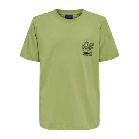 T-shirt en coton vert à imprimé avec une coupe...