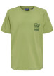 Thumbnail T-shirt en coton vert à imprimé avec une coupe droite et un col rond