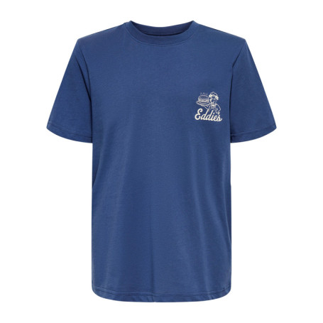 T-shirt en coton indigo à imprimé avec une...