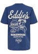 Thumbnail T-shirt en coton indigo à imprimé avec une coupe droite et un col rond - Image 2