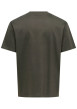 Thumbnail T-shirt kaki uni en coton biologique avec une coupe droite et un col rond - Image 2